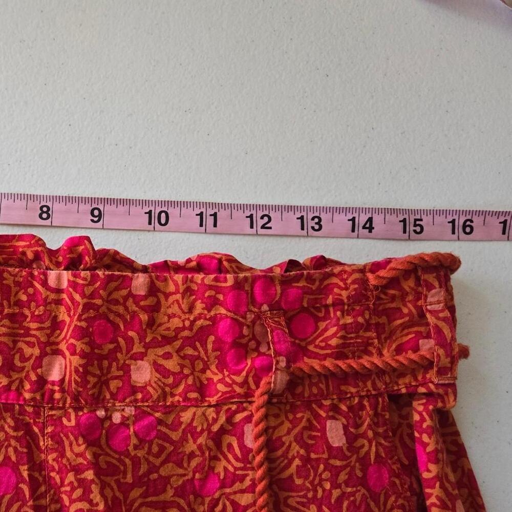 Sundance pink and red floral cotton pants with tassels small - Picture 5 of 7